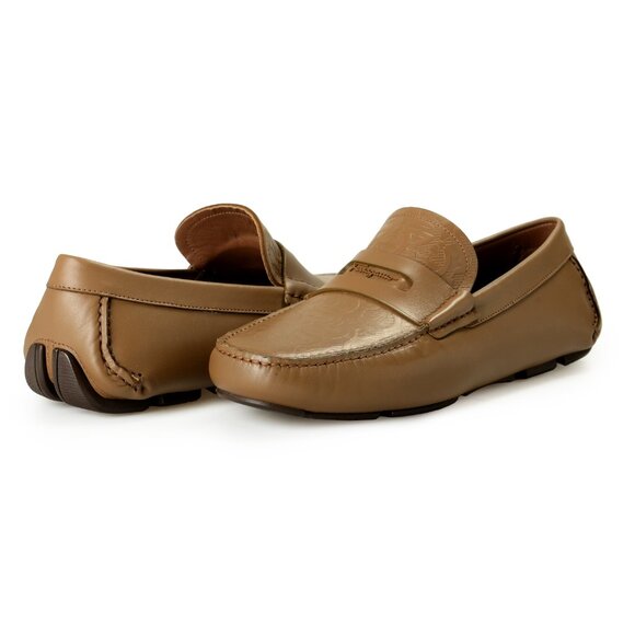 Salvatore Ferragamo Men\'s NEWTON Leather Loafers Shoes US 7.5EEE IT 40.5EEE